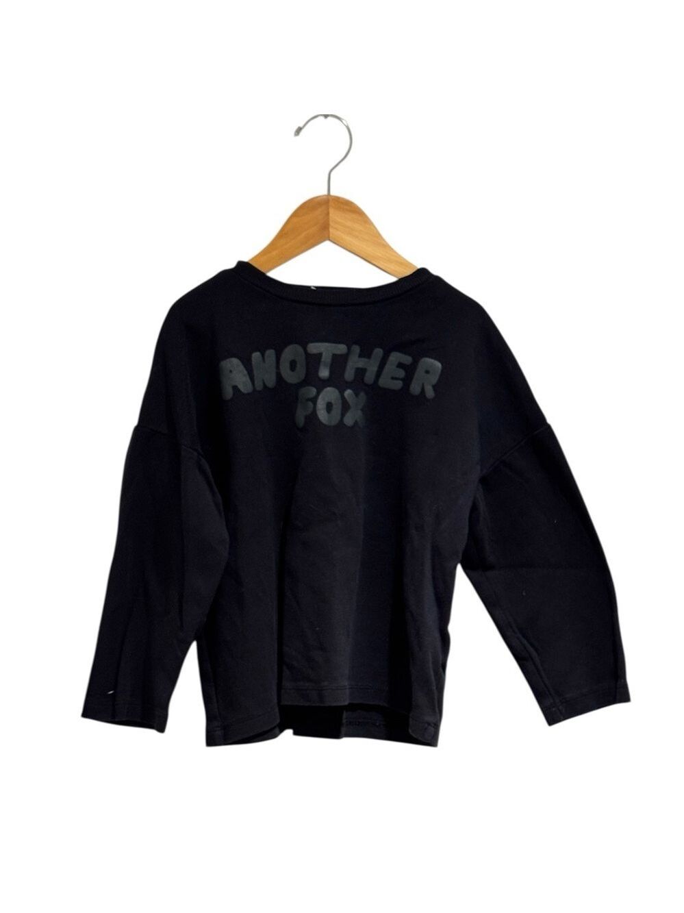 ANOTHER FOX Kids Black Long Sleeve Tee With Paper Airplane Diagram - size 5-6